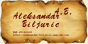 Aleksandar Biljurić vizit kartica